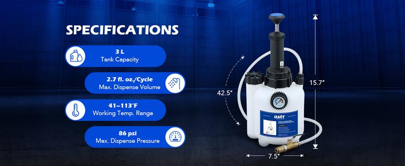 OMT Transmission Fluid Pump 2 Way Manual ATF Refill System Dispenser, Oil and Liquid Extractor 3L Capacity,Automatic Transmission Fluid Pump Tool Set with Pressure Gauge & 12 Pieces ATF Filler Adapters, Automotive Fluids Vacuum Evacuation