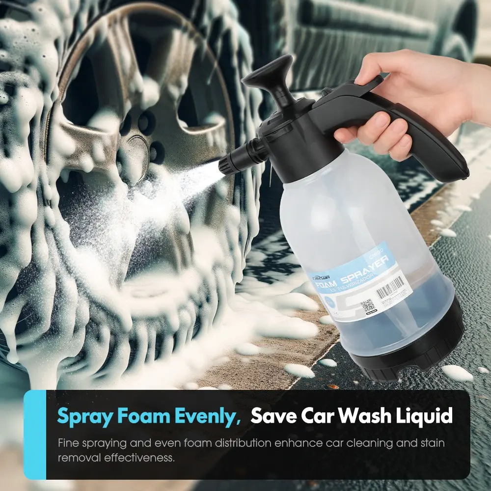 Professional Foam Sprayer, 2L Hand Pump Pressure Sprayer, Adjustable Nozzle, Ideal for Car Detailing, Efficient Cleaning Tool