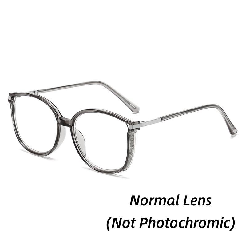 Unisex Retro Cat Eye Photochromic Glasses Trendy Color Changing Reading Glasses for Men Women Fashion Outdoor Sunglasses+4.0