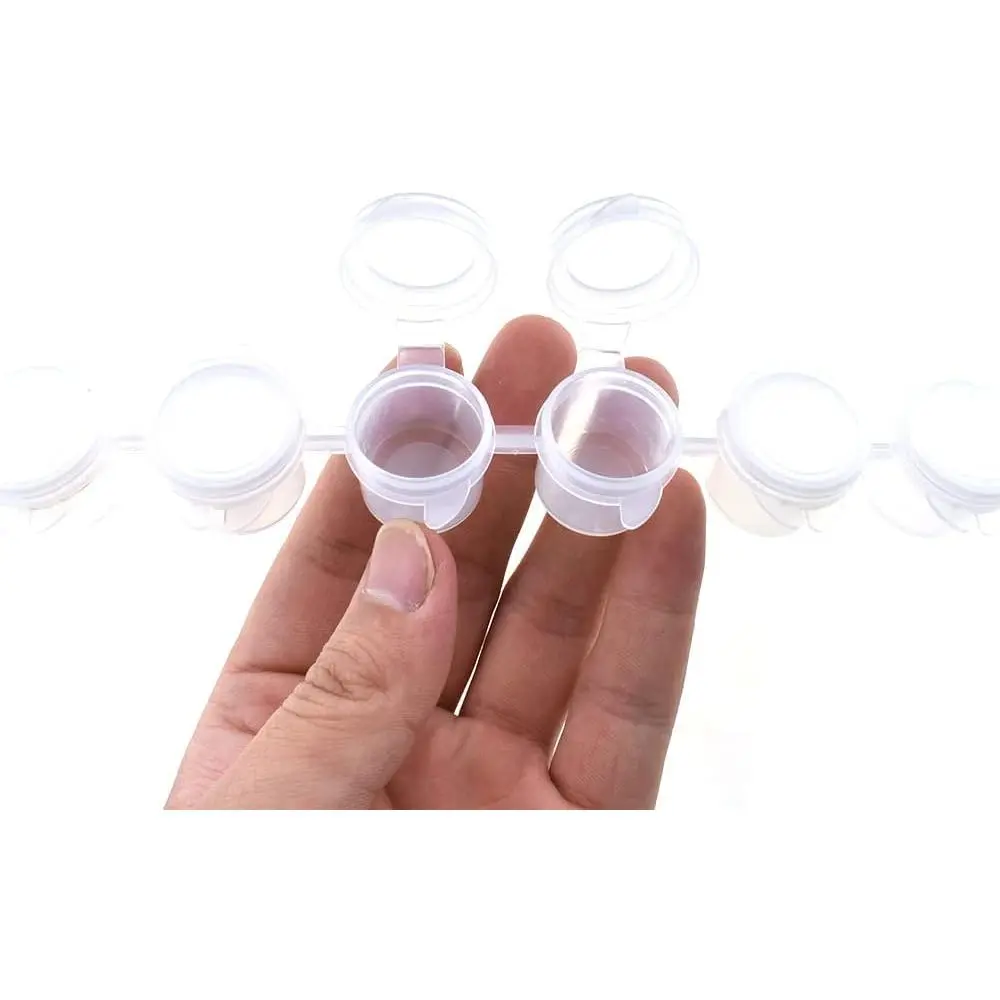 8 Strips (48 Pots) 5ml Clear Plastic Empty Mini Container with for Art Craft 8 Strips (48 Pots) 5ml Clear Plastic Empty Mini Container with for Art Craft