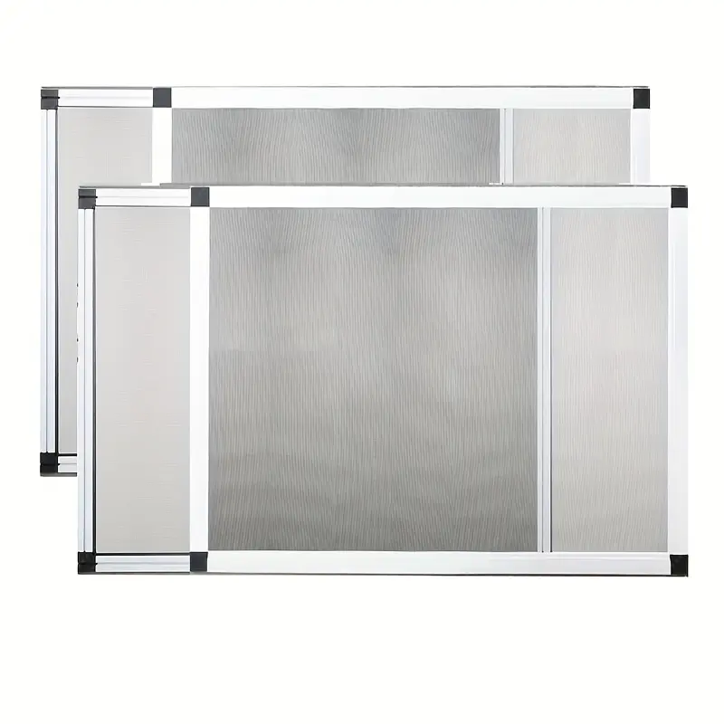 2 Pcs Retractable Adjustable Window Screen, 17.7 Inches High x 24.8"-48.8" Wide, Durable Small Replacement Window Screen with Frame