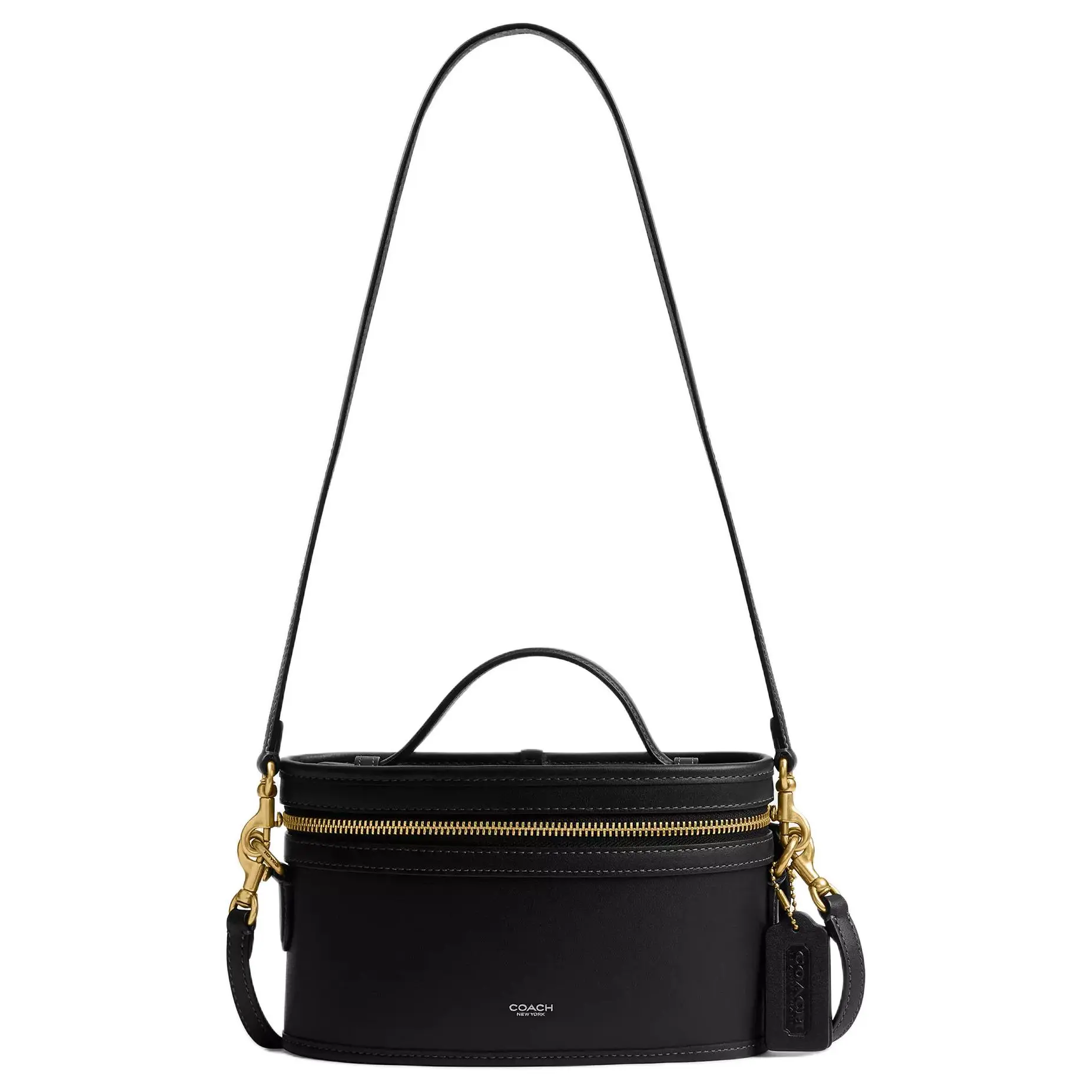 COACH Trail 21 Leather Crossbody Handbag for Women, Small Size, Black