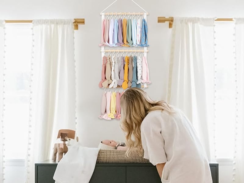 Headband Holder Head Bands Organizer for Girls, Baby Headbands Hair Accessories Organizer Storage Wall Hanging Decor for Nursery Toddler Girls Room