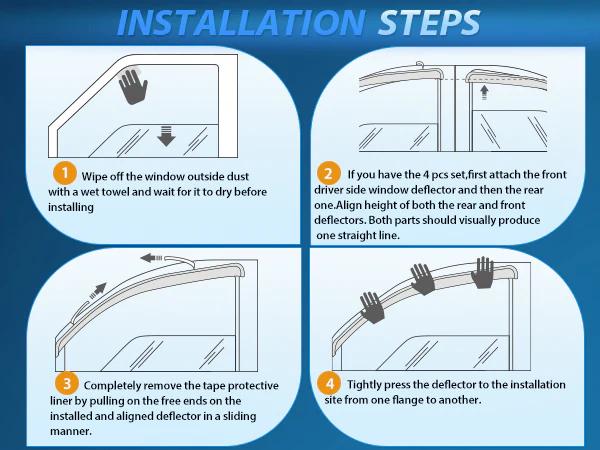 Nilight Rain Guards for Toyota Tacoma Double Cab 2005-2015 2010 2011 2012 2013 2014 2015, Out-Channel Window Visors Vent Wind Deflectors-4PCS