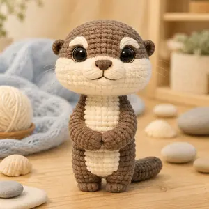 DIY Crochet Cute Otter Set, Beginner Friendly Amigurumi Doll Tutorial Kit, Perfect Gift Idea, Heartfelt Present Choice