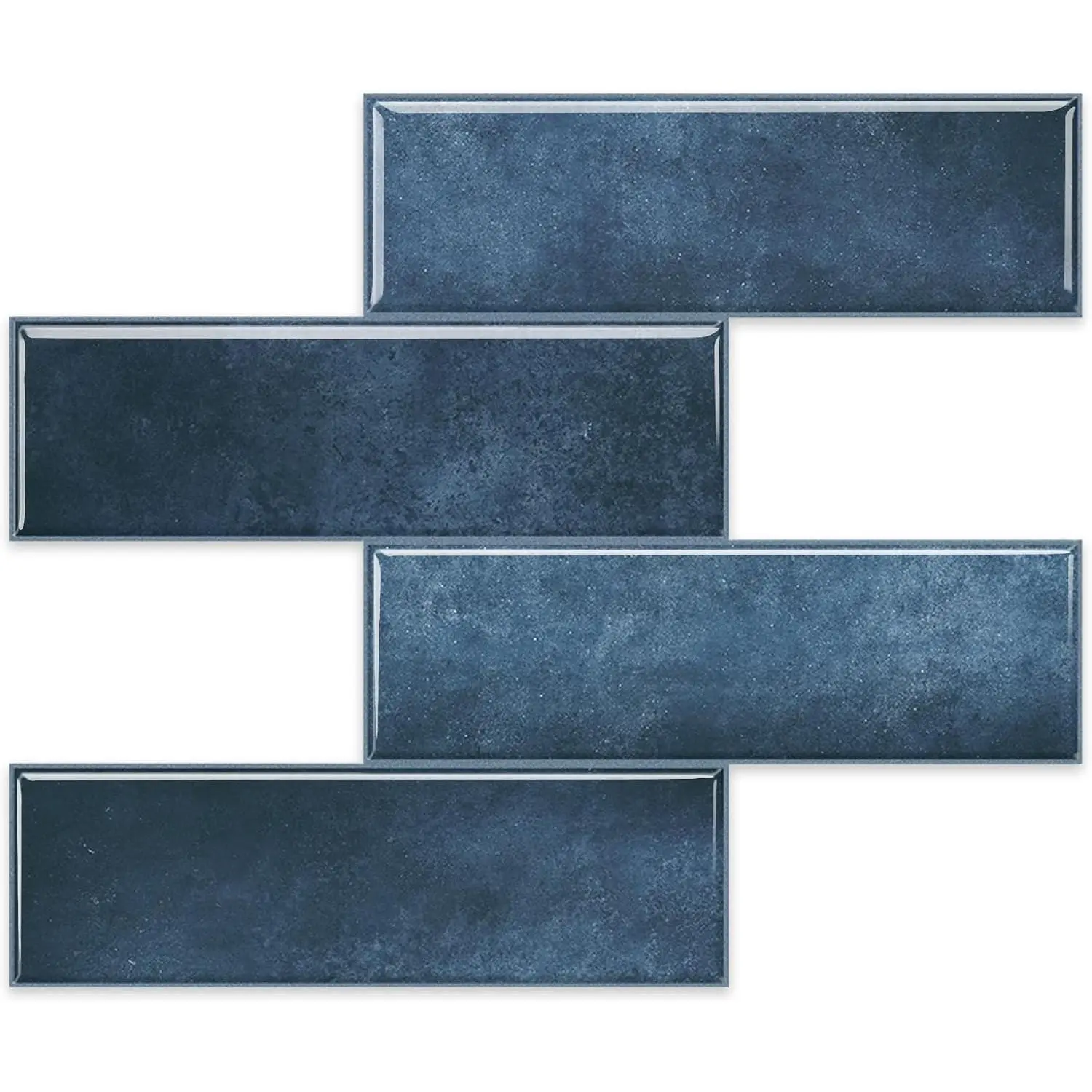 10 Sheets Thick Peel and Stick Backsplash, Self Adhesive Wall Tiles, Stick on Backsplash for Kitchen and Bathroom, 12"x9.8", Deep Blue