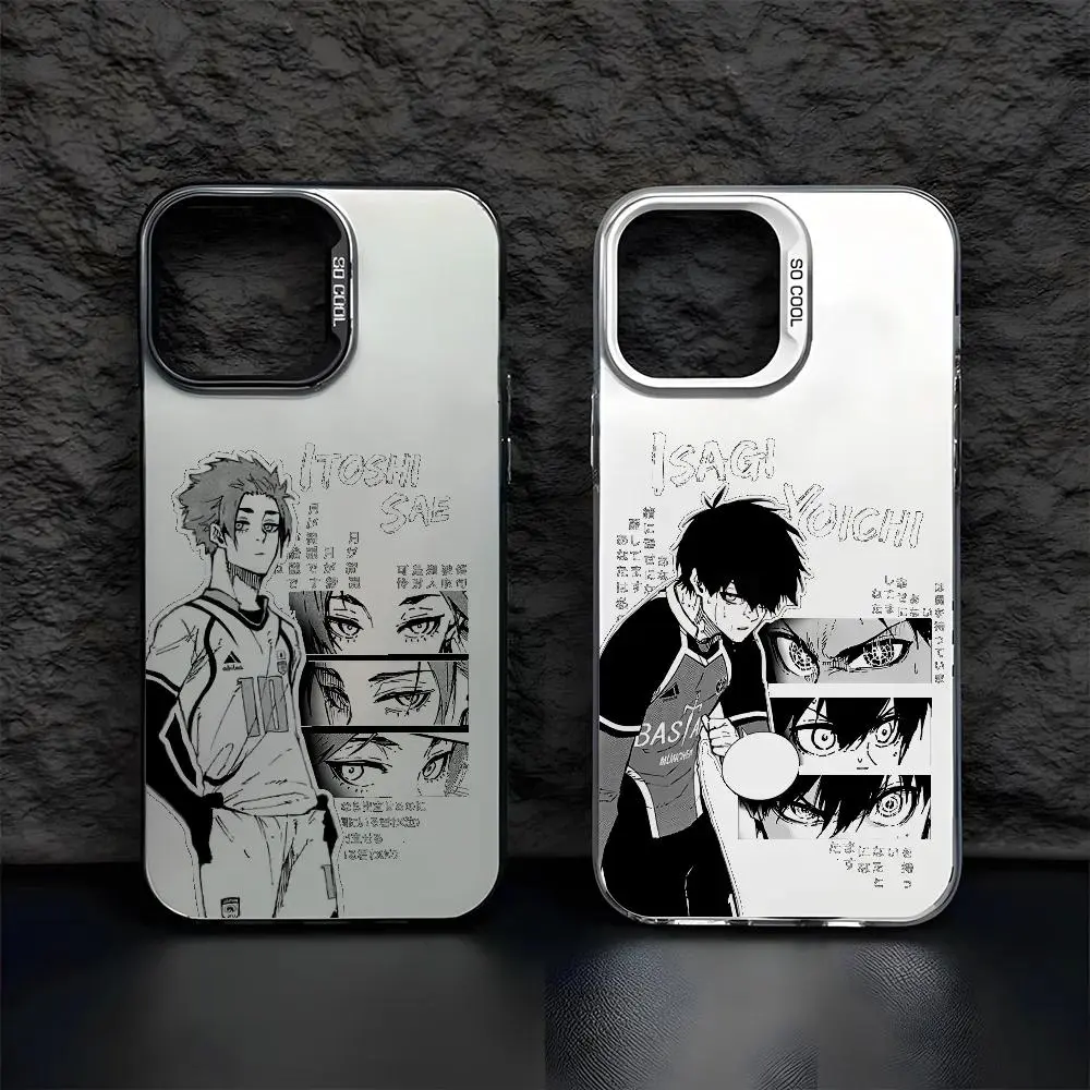 B-Blue Lock Anime Matte Custom Protective Cellphone Case - Compatible with 4G/5G iPhone Series Devices (17 Pro Max,16,15,14,13,12,11 Pro Max,Air) - Multi-Size Accessory for Anime Fans