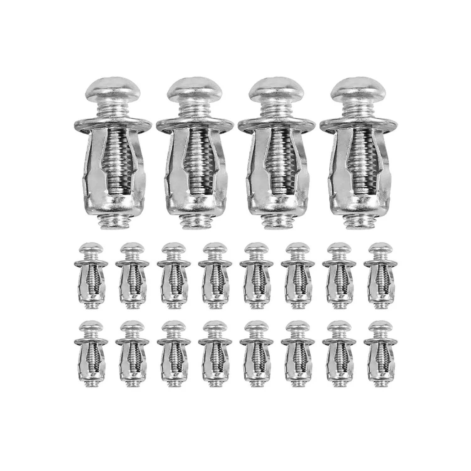 20 count M4 x 20 Hollow Door Anchors and Screws, Hollow Door Anchors Petal Nuts for Aluminium Cladding Sheet Steel Pipe, Iron Sheet, Plastic Sheet Thin Walls