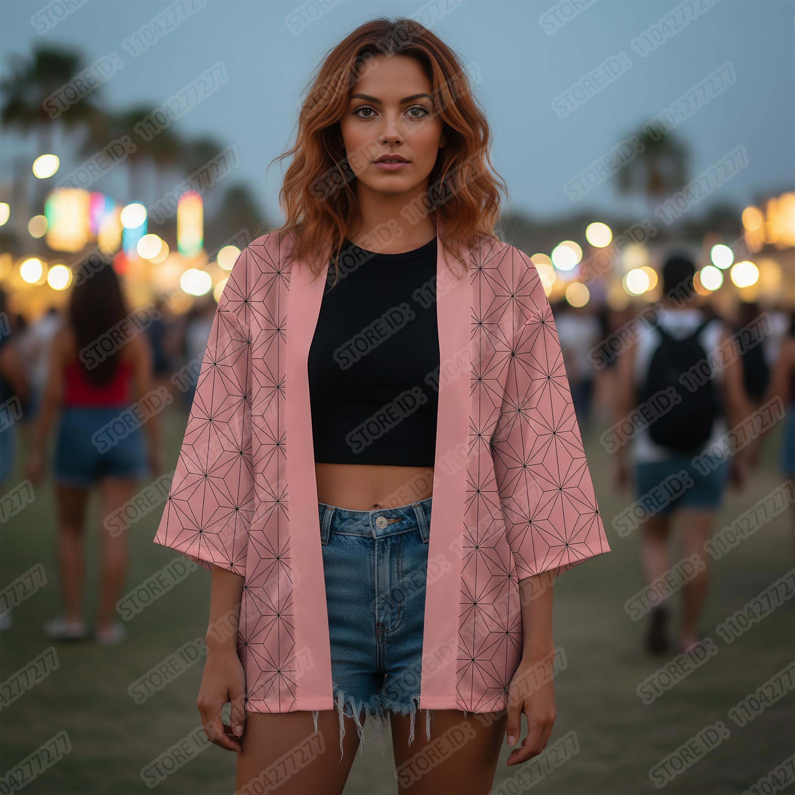 Japanese Anime Tanjirou Kamado Cosplay Kimonos for Men Women Summer Cloak Haori Kamade Nezuko Robe Outfits Kochou Shinobu Kimono