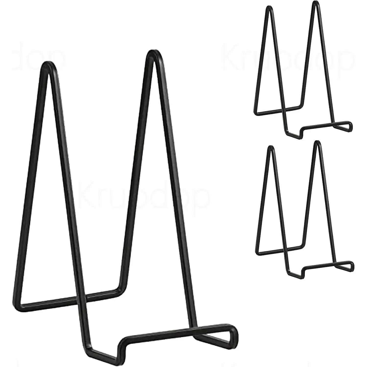 3 Pack 8 inch Metal Plate Stands for Display, Plate Holder Pictures Frame Easel Display Stand, Tabletop Picture Stand, Iron Easels for Display Photo Frames, Plates, Vinyl Record, Book, Sign (Black)