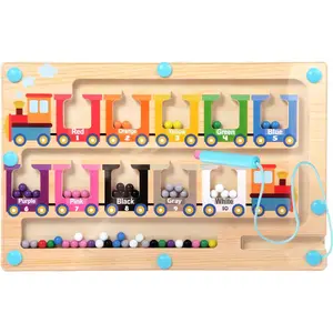 Magnetic Color and Number Maze, Montessori Toys for 3 4 5 Year Old, Wooden Magnet Balls Puzzles,Learning Educational Sensory Toys for Toddlers and Kids Boys Girls,Christmas Stocking Stuffers for Kidsfidget toys