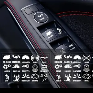 Car Decals, Blank Button Stickers for Cars, Switch And Instrument Control Stickers, Interior Label Stickers for Vehicles, Suitable for All Car Models.
