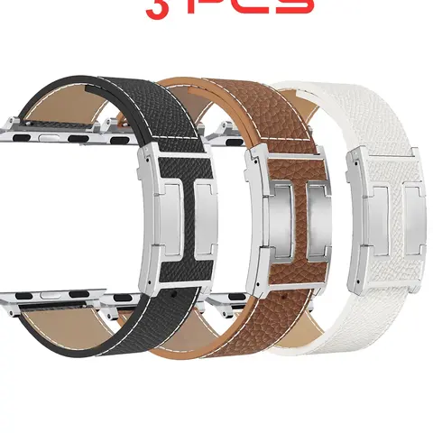 Magnetic Leather Watch Band for Women, Smartwatch Buckle, Premium Designer-Style Strap, Adjustable Length 165-215mm, Gift for Her, Smart Watch Straps