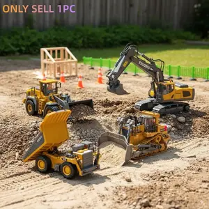 Alloy Remote Control Excavator Toy for Kids, Rechargeable Electric Digging Machine, Smart Engineering Vehicle, Halloween Christmas Gift