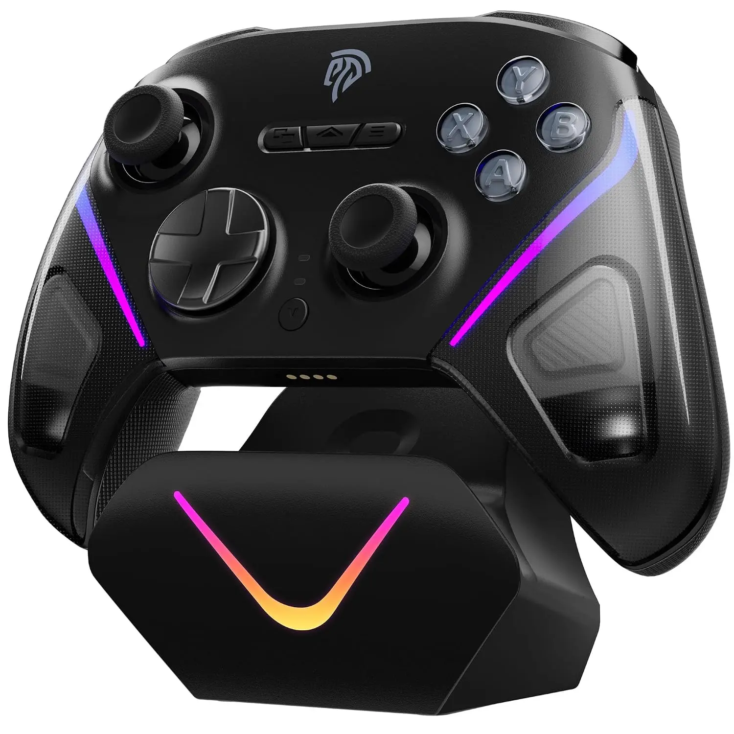 D10   Controller, TMR Anti-Drift Joysticks, Black | -Mode Triggers, Mechanical Buttons, 1000Hz Polling, RGB Lighting, for PC//Switch2/iOS/Android, with  Dock
