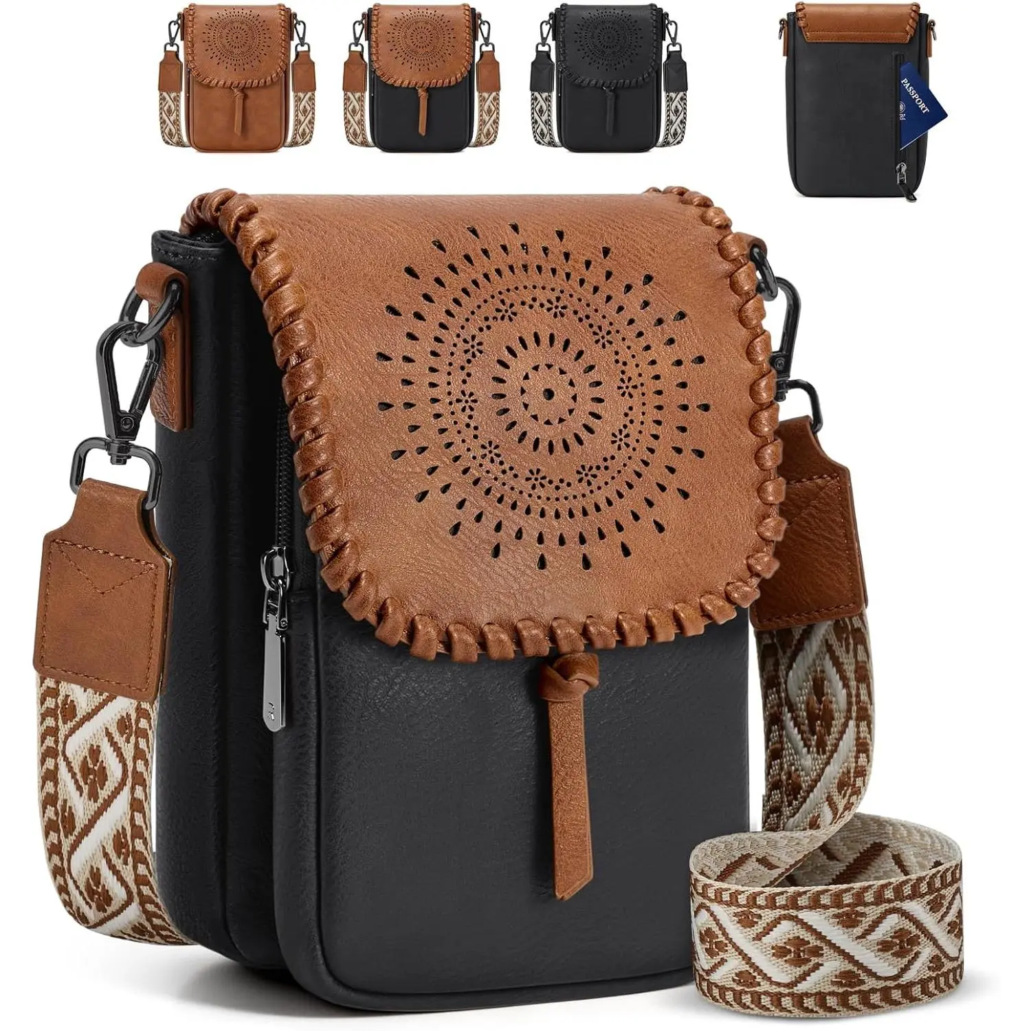 Small Crossbody Bags for Women, Phone Purse with RFID Card Slots | Fits  Phones up to 6.9", Triple Compartments, Adjustable Wide Strap, Soft Vegan Leather, for Travel & Everyday Use