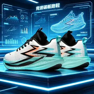 BDHJYDB New Men's Lightweight Carbon Standard Running Shoes, Mesh Breathable Shock-Absorbing Rebound Anti-Slip Wear-Resistant Sneakers, Lightweight Running Shoes, Shock-Absorbing Anti-Slip Wear-Resistant Marathon Training Shoes