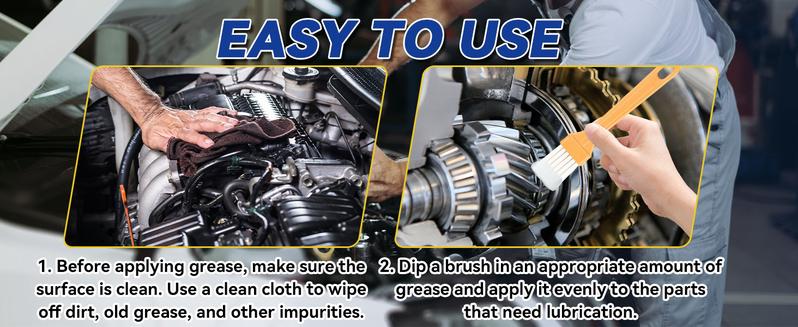 White Lithium Grease, Multi-Purpose Lubricant Lithium Grease Tube with Brush, Garage Door Lubricant for Hinges, Bearings, Gears,Track Rail, Ideal for Marine, Automotive, Industrial