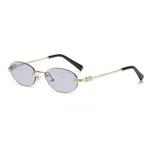 2026 New Oval Rimless Sunglasses, Euro-American Retro Shades, Trendy Eyewear for Streetwear & Fashion Styling