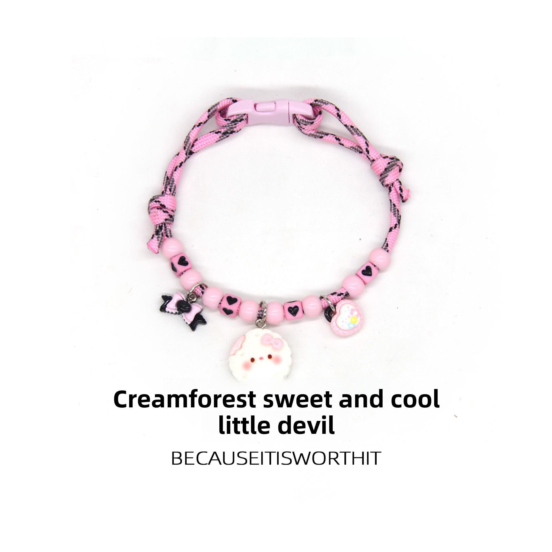 Cat and Dog Collar Necklace with Bell, Cute Paw Print, Simple Bell, Colorful Adjustable Collar