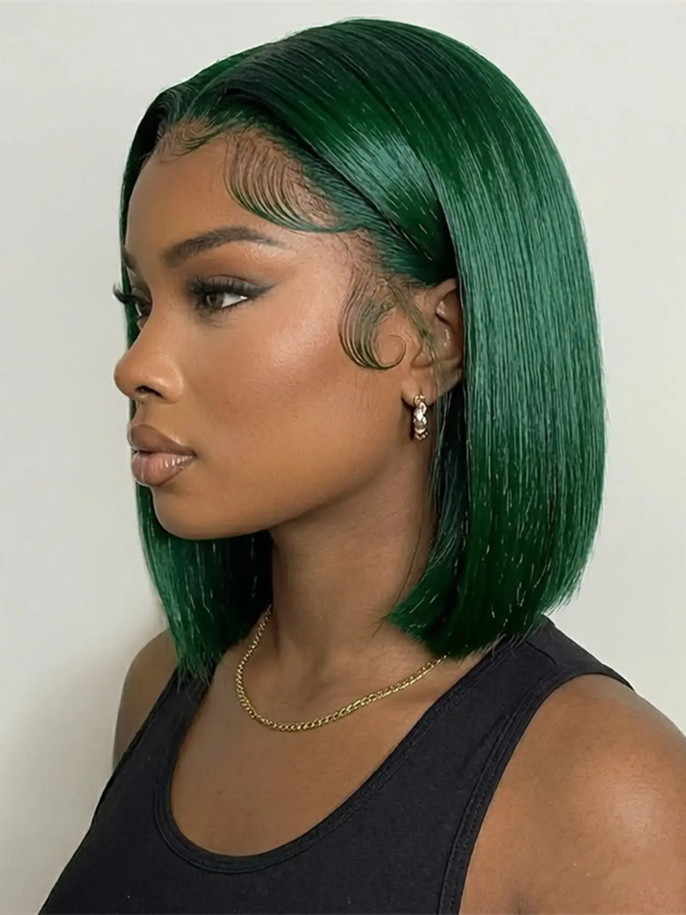 bob cut wig 13x4 transparent lace wig green pink blue red yellow color bob short straight human hair wig daily party cosplay use  human hair wig for women gift