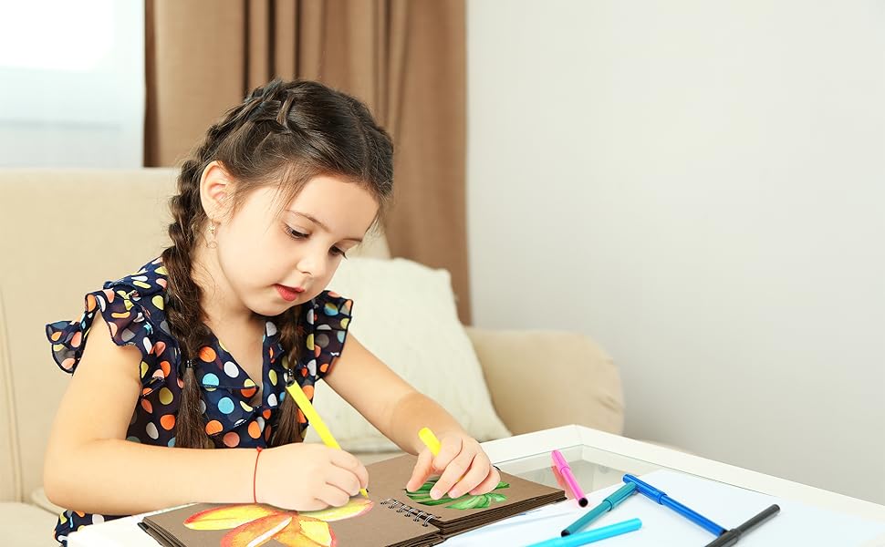 Bstorify Scrapbook Album 60 Pages (8 x 8 Inch) Brown Thick 200gsm Kraft Paper, Photo Album Scrapbook, Memory Book - Ideal for Your Scrapbooking Albums Art & Craft Projects