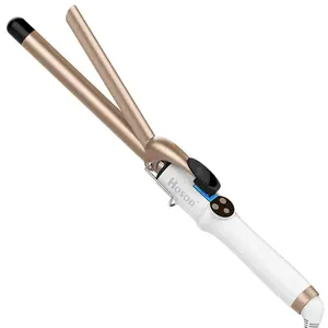 3/4 Inch Professional Curling Iron, Ceramic Tourmaline Barrel Hair Curler for Short Hair, Glove Included, Gold