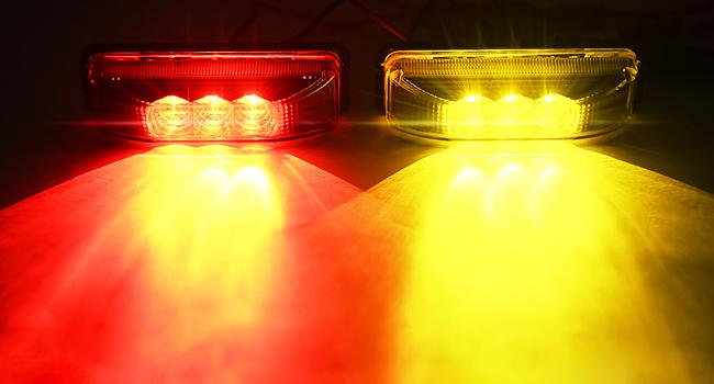 Nilight 3.9 Inch Amber Red LED Fender/Side Marker Light (2 Pairs)