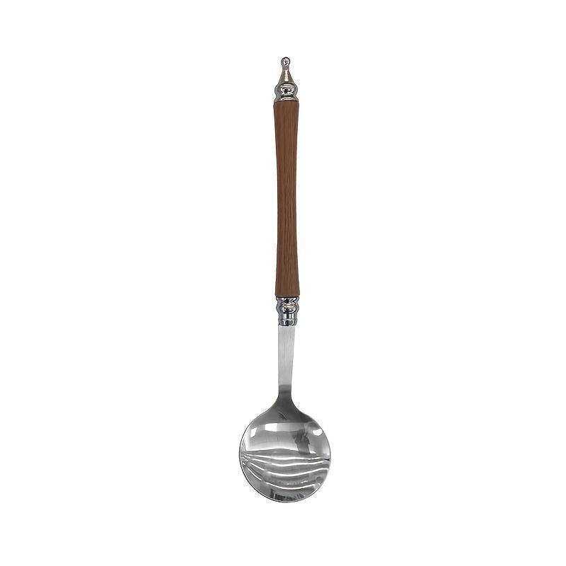 1/2/4pcs Stainless Steel Spoons, Faux Rosewood Round Spoons, Soup Spoons, Tablespoons, Dessert Spoons, Soup Ladles