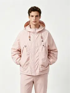 1 PC Men's Outdoor Cycling Suit Men's Sun Protection Jacket with Hood Summer Men's Lightweight Jacket in Solid Color, Zippered Front with Pockets, Lightweight, Breathable, Cool and Comfortable, Suitable for Outdoor Sports, Fishing and Daily Commuting