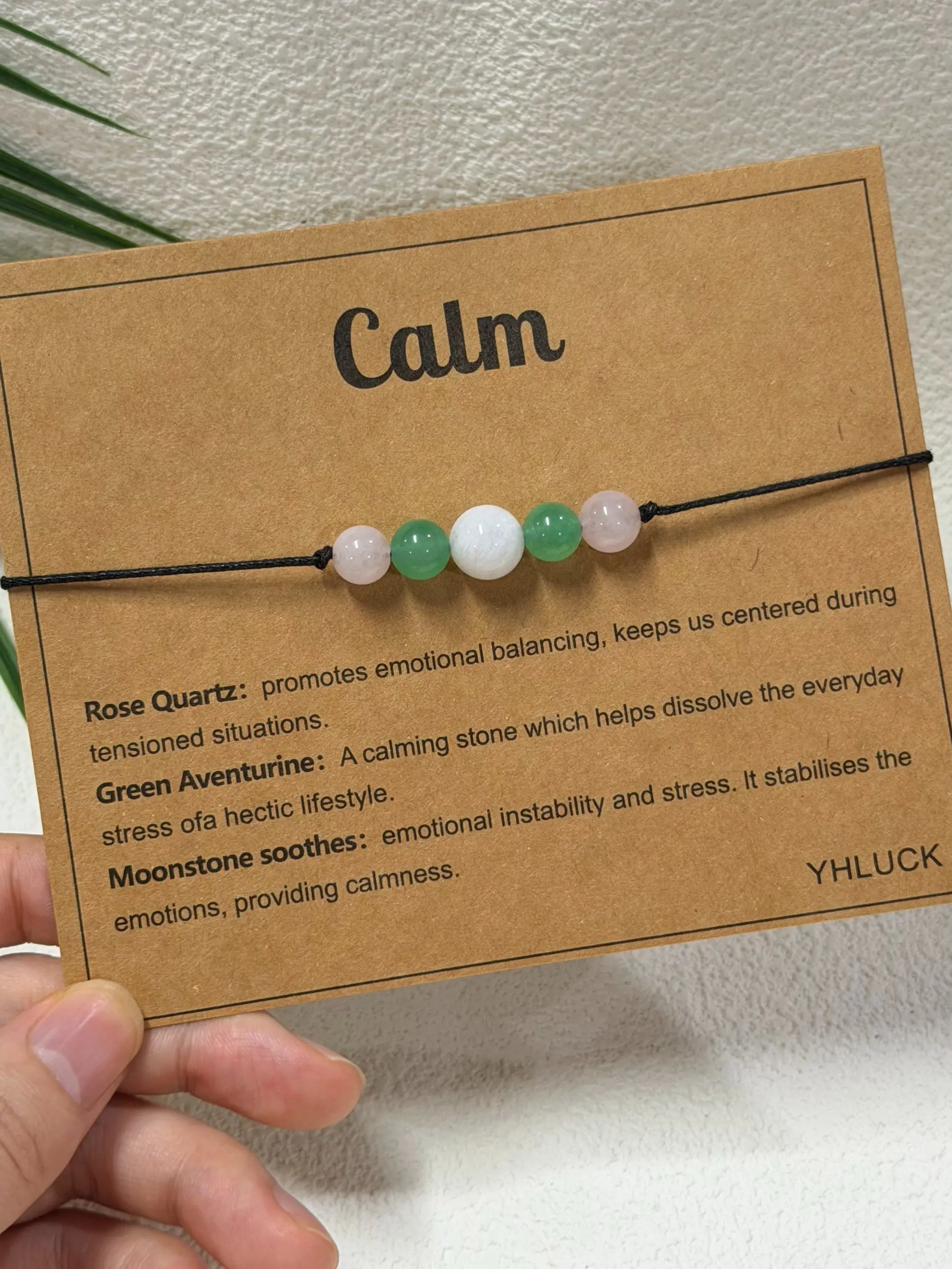 Healing Crystal Bracelet Energy Protection Bracelet Green Aventurine Moonstone Gemstone Bracelet for Yoga Meditation Relax Anxiety Calming Inspirational Gifts