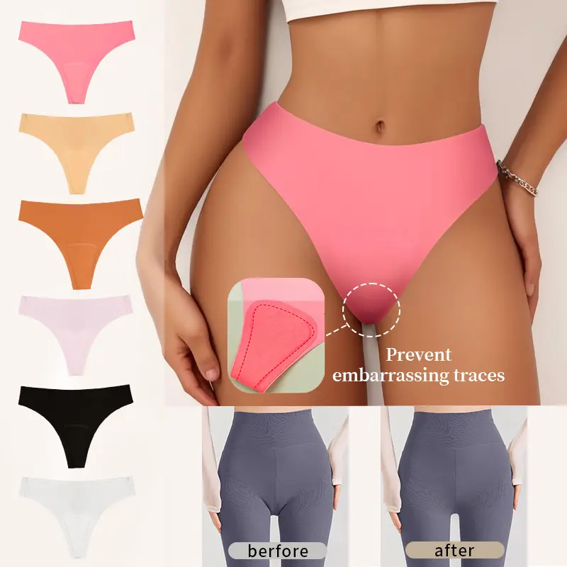 Women’s Seamless Ice Silk Invisible Fit Bikini Pants, No Show Short-Length Soft Breathable Sports Underwear for Yoga Workouts