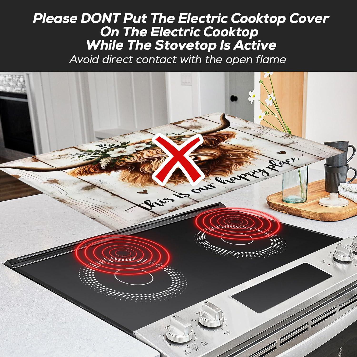 JOYFINITY Soft Magnetic Stove Top Protector Pad Cover, Cow Design, Stylish, Scratch-Resistant and Easy to Clean, Multi-Purpose for Any Kitchen, Spring and Summer Home Decor