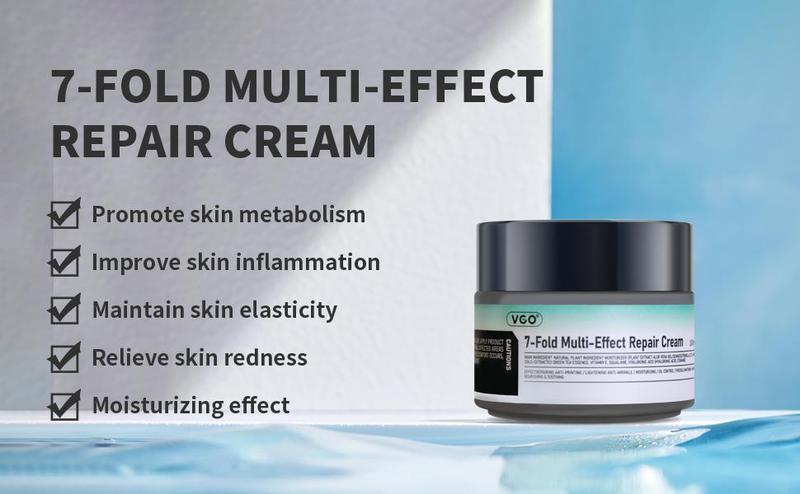 VGO Moisturizing Cream 7-Fold Multi-Effect Repair Cream Body and facial moisture skincare for Skin Daily Repair, Any skin type 100ml / 3.53oz moisturizer  pilling collagen brighten Organic Smooth Lymphatic Contour Brush Turmeric Cleansing Set stamp