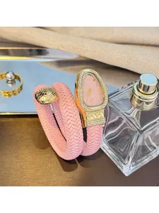 Vintage Snake-wrapped Women's Bangle Analog Watch, a French elegant timepiece exuding luxury charm