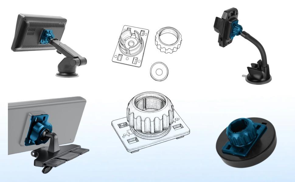 4-Pack Universal 17mm Ball Joint Tightening Nut | Heavy Duty 4-Button Lock Replacement for CarPlay, Phone Mount & GPS