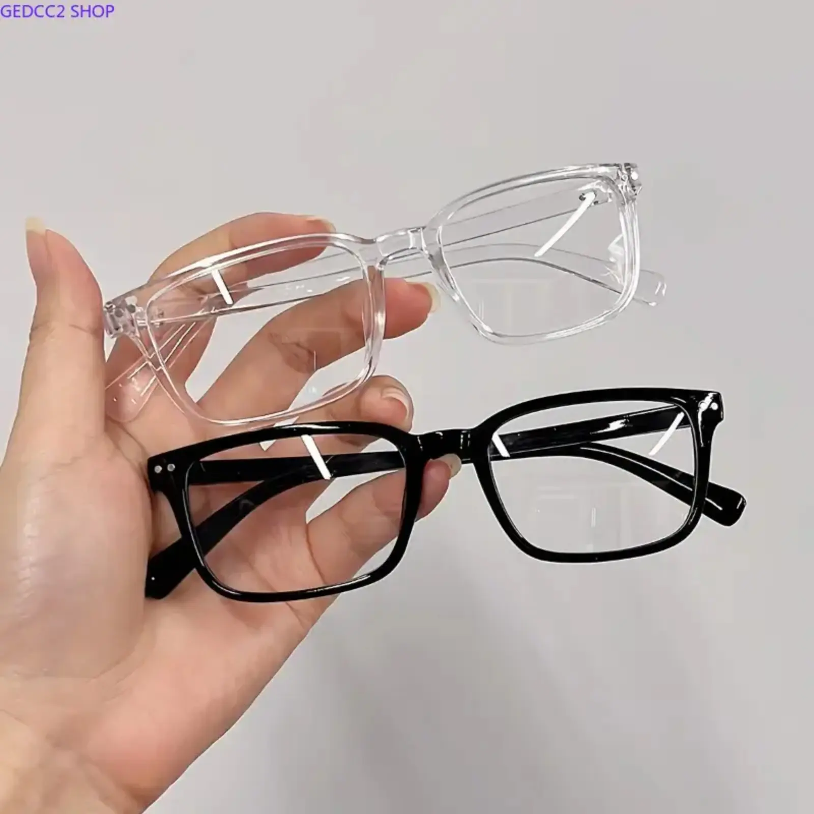2 Pack Blue Light Blocking Glasses, Unisex Lightweight Rectangular Frame Eyewear, Clear Non-Prescription Computer Glasses for Work, Study & Daily Wear