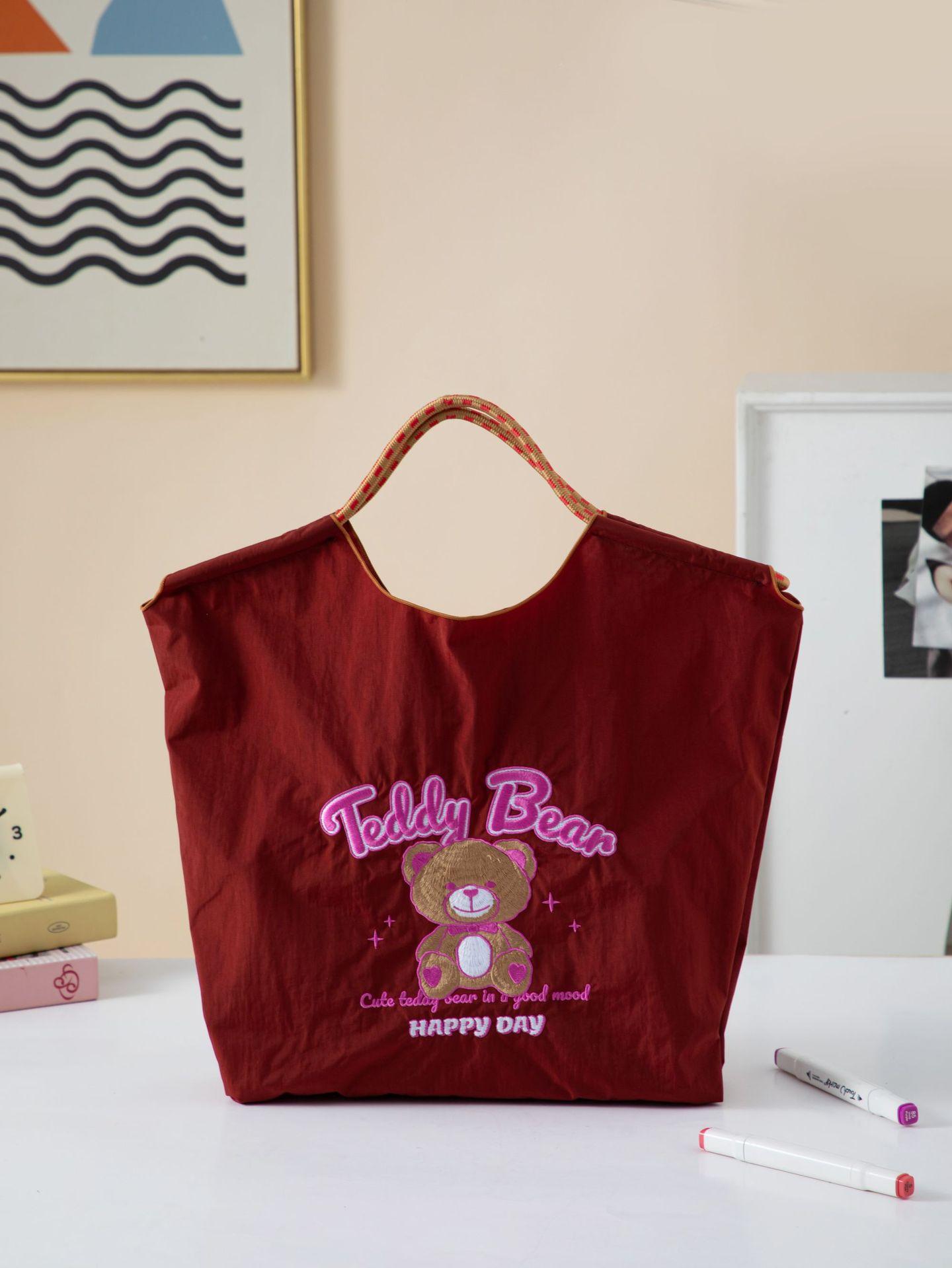 Summer New Canvas Bag for Women Ballchain Bag Single Shoulder Embroidered Handbag Large Capacity Niche Trend