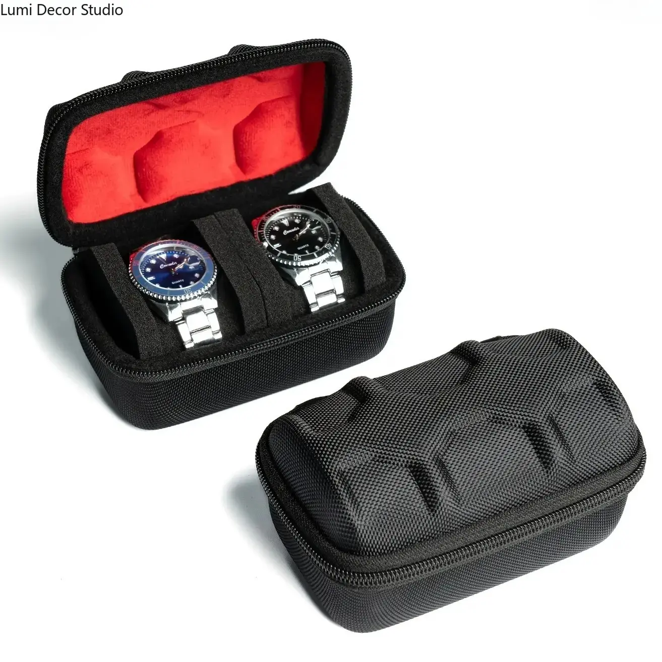 Men & Women's 2-Slot Sturdy Hard Shell Watch Travel Box - Durable, Crash-Proof Storage Organizer with Secure Latch, Portable for Outdoor Sports Use,travel essentials,camping essentials