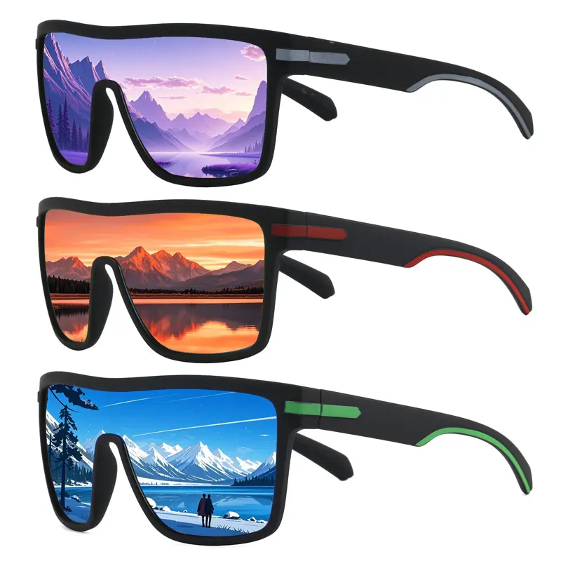 3-Pack Polarized UV400 Tinted Visor Visibility Enhancement Cycling Sunglasses for Men - Fashion Outdoor Athletic Glasses for Road Bicycle, Driving, Tinted Visor Glasses, Visibility Enhancement Glasses