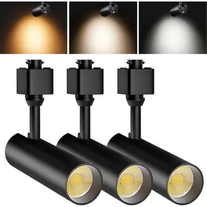 3 Pack 10W Track Lighting Heads LED Dimmable H Type Track Light Fixtures 3000K-4500K-6000K Ceiling Spotlight 24° Angle for Art Accent Lighting Flicker Free CRI90+ 1000lm Black