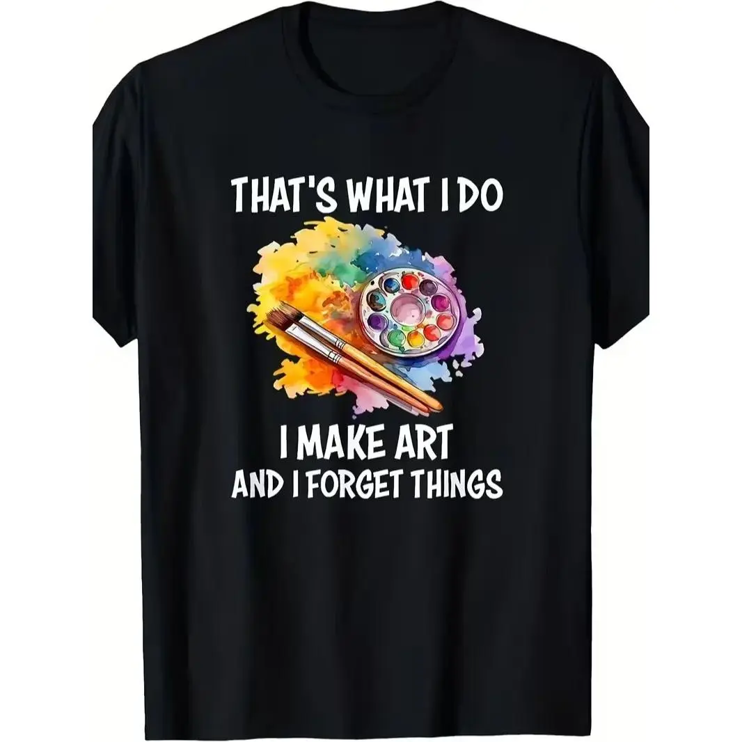 Funny Artist T-Shirt |   Retro Graphic Tee With Artist Drawing Pencil & Easel Suitcase Design |   Casual Humorous Apparel For Painters, Cartoonists |   Vintage Pattern Print, Fashionable For Spring, Summer, And Fall |   Breathable, Loose, Soft