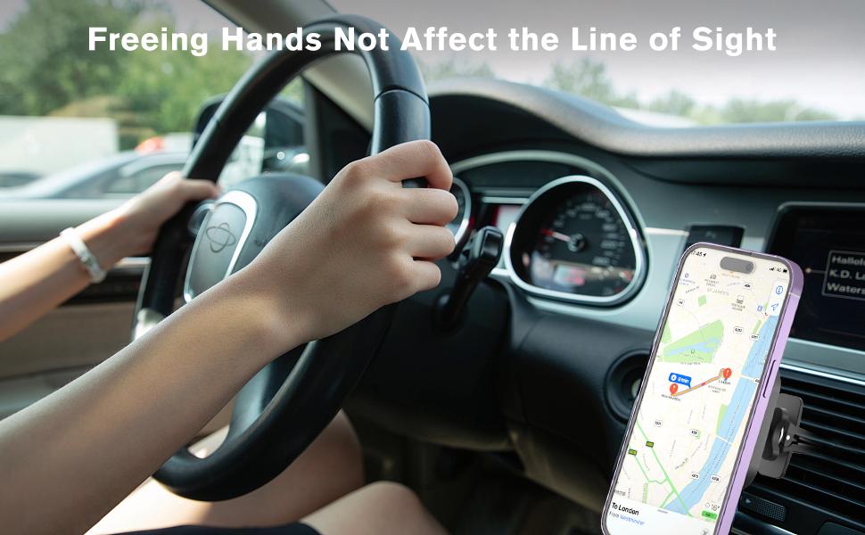 OHLPRO for MagSafe Car Charger, Magnetic Wireless Car Charger Mount with Fast Charging for iPhone 14/13/12 Mini/Pro/Pro Max/Plus, Stick on Dashboard, Air Vent Hook Car Phone Holder, Aluminum