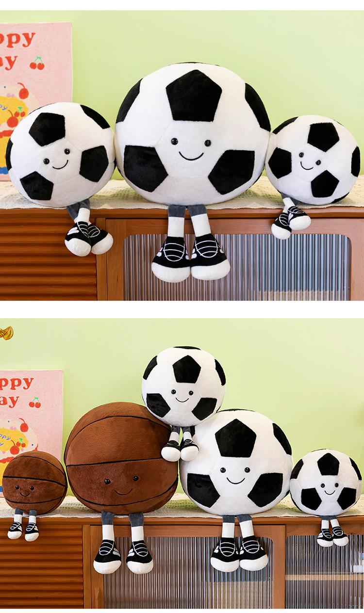 9.8-inch Basketball Plush Toy, Soft Filling Sports Plush Ball, Cute and Funny American Basketball Doll with Feet, Creative Basketball Ball-Shaped Decorative Cushion - Boys Girls Plush Toy, Basketball Pillow Gift, Suitable for Room Decoration, Sofa or Bed