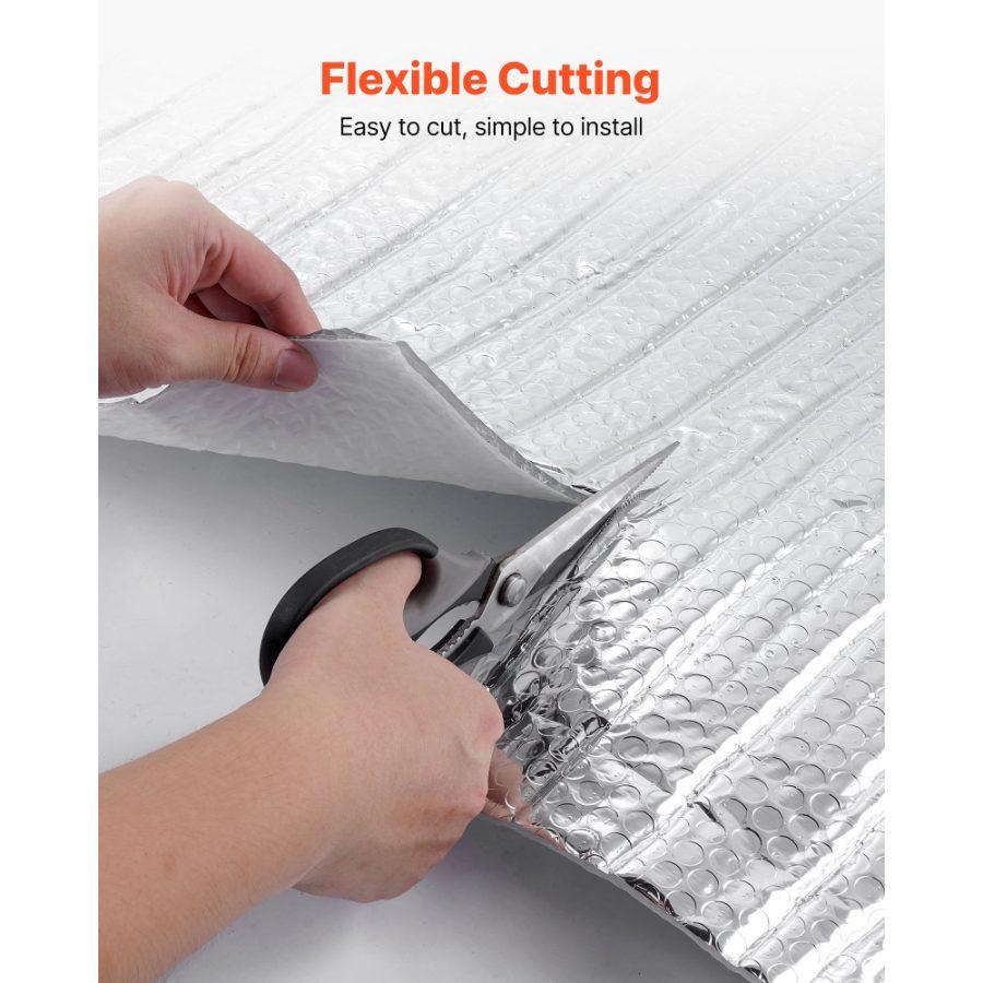 VEVOR Double Reflective Insulation Sheet, 16PCS Double-Sided Aluminum Foil Radiant Barrier, 6mm 24 inx 4 ft, Dual-Layer Air Bubble Heat Reflective Shield, Thermal Insulation Rolls