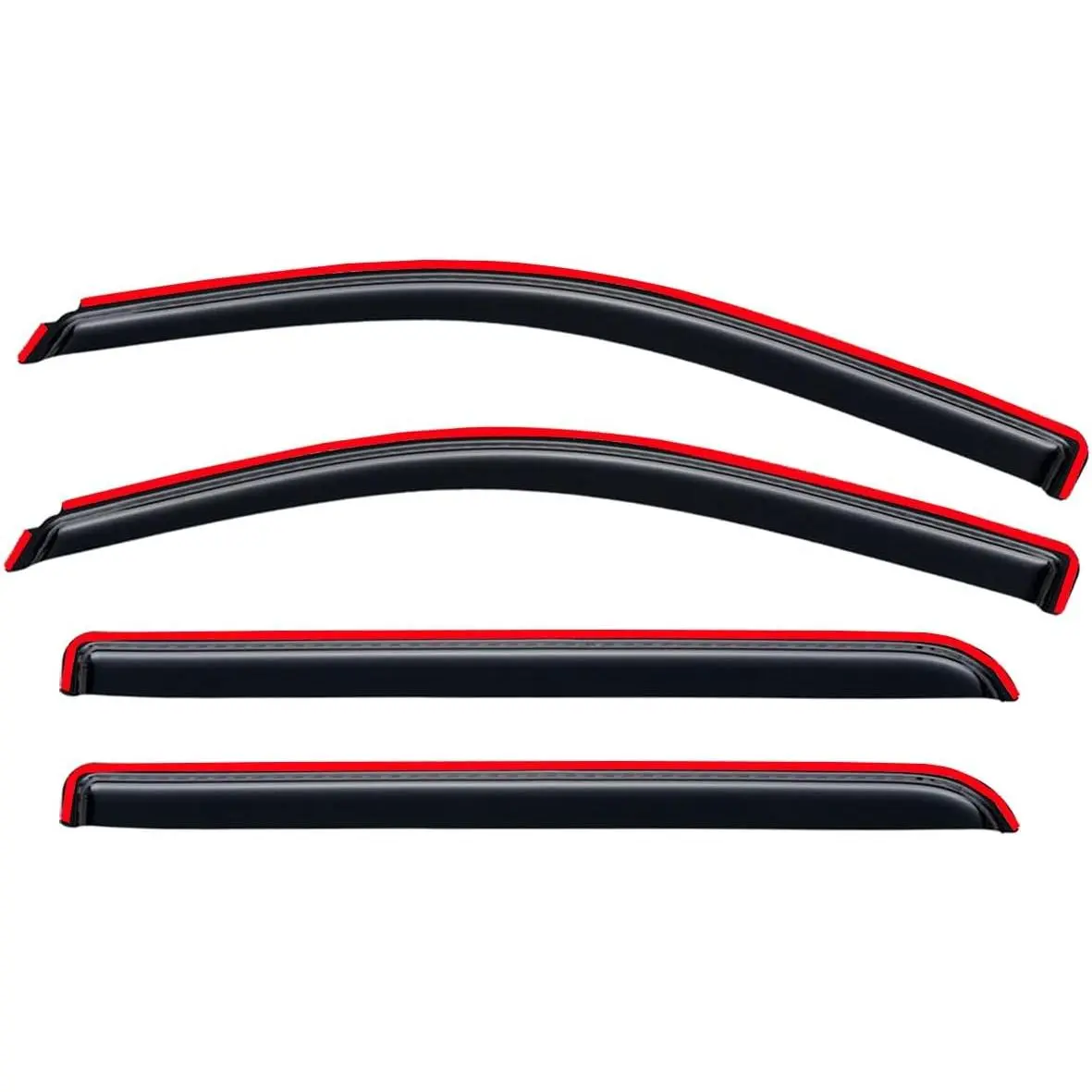 4PCS Vehicle-Specific In-Channel Wind Side Window Deflectors & Visors Set - Sun Protection, 3D Design, High Transparency, Rainproof, Anti-Fog, Shatterproof, Adhesive Mount for 2014-2018 Chevy Silverado/GMC Sierra 1500 Crew Cab, 2015-2019 2500HD/3500HD
