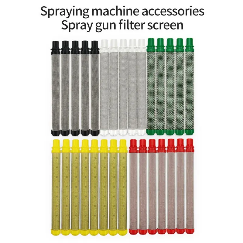 5 Piece Spray Gun Filter Set, Airless Sprayer Accessories, 50-200 Mesh Paint Filters, Essential Painting Parts, Durable & Reliable, Mesh Sizes