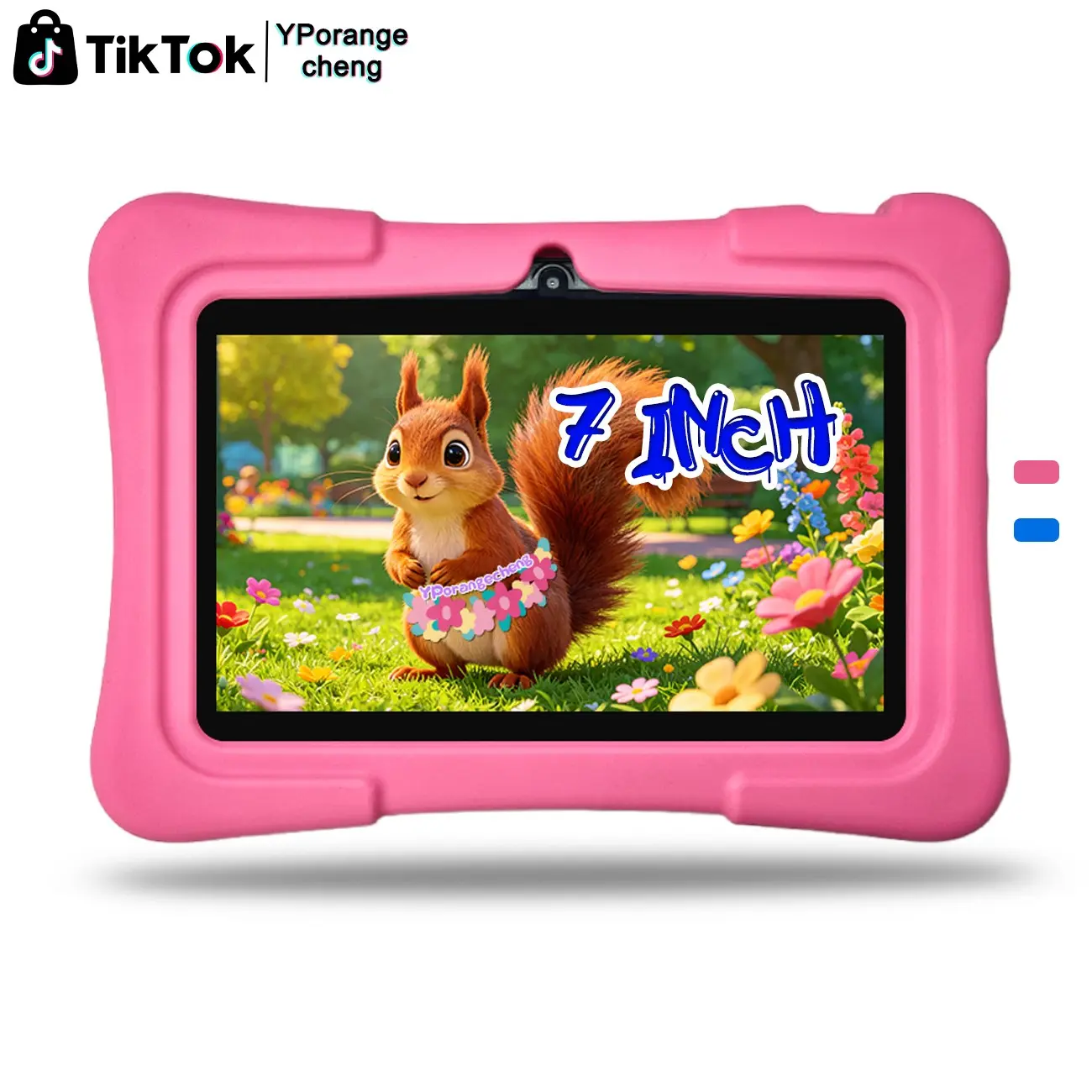 7Inch Learning Tablet, Android Tablet for Students and Office,  Wi-Fi 2GB RAM 32GB ROM , Dual Rear Cameras & Front Camera, Parental Control Mode, Shockproof Kid-Proof Case, Holiday Gift ( pink/blue)