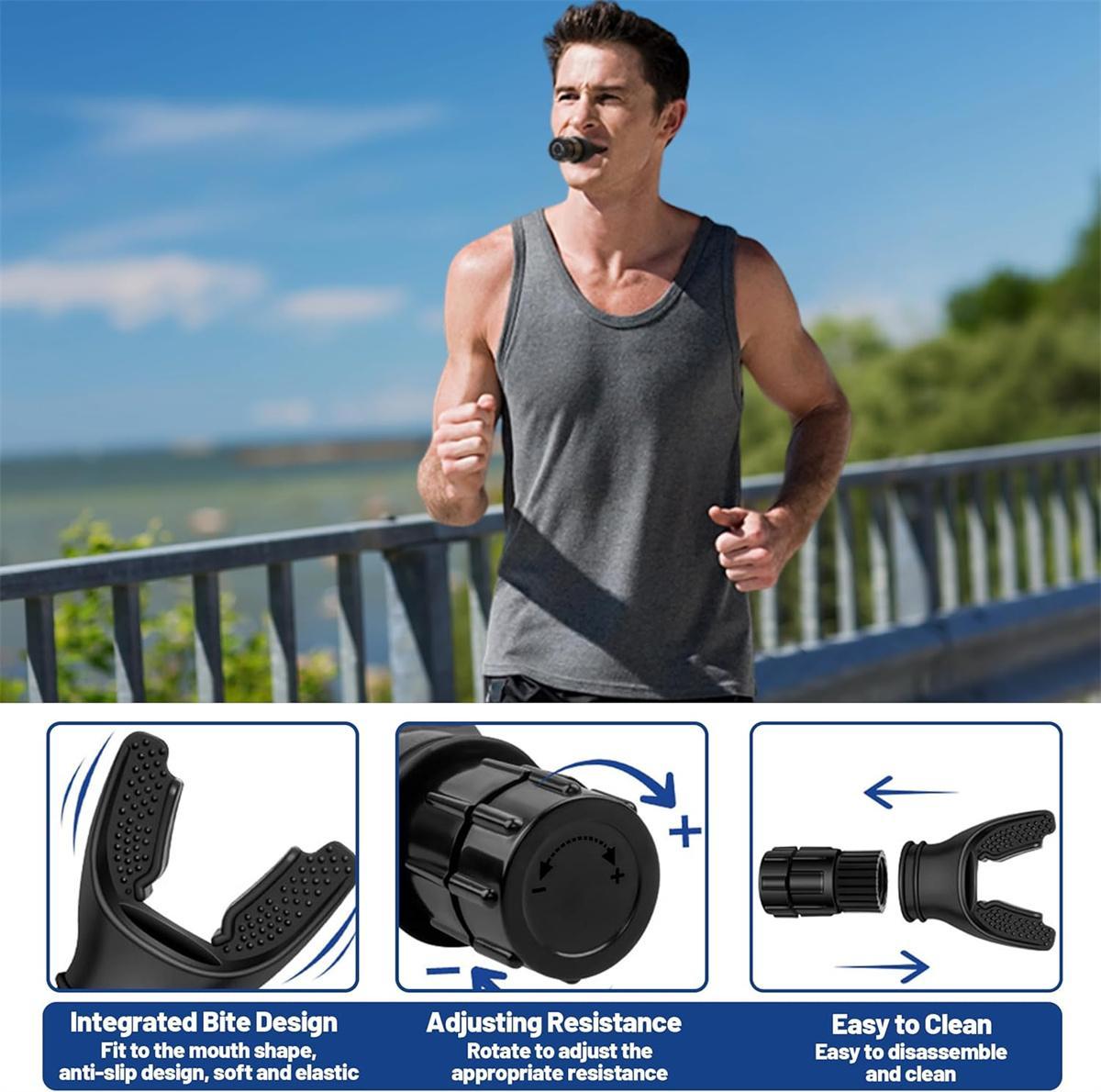 Running Breathing Trainer Device-2 Pack, Lung Breathing Trainer, Breathing Exercise Device, Running Supplies, Mini Breathing Training Equipment, Breathing Trainer for Working Out, Running Trainer for Fitness Training Adjustable Resistance Outdoorfun