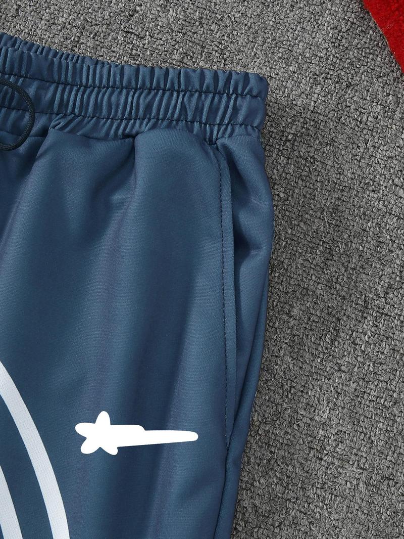 Men's Striped Print Drawstring Waist Shorts, Regular Fit Casual Comfy Breathable Athletic Shorts for Summer, Men's Bottoms for Daily Wear